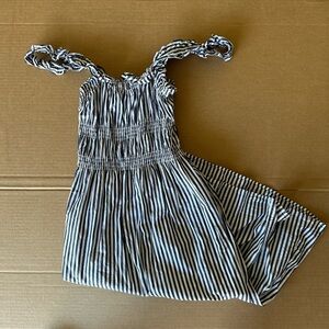 Dark grey striped dress